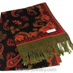 Pashmina Scarf Shawl: Orange & Black